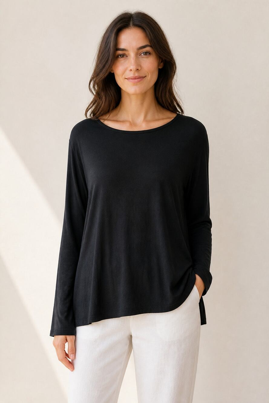 Eileen Fisher Gray Long Sleeve Top L
